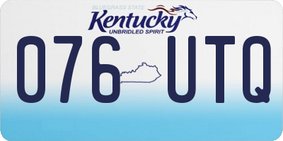 KY license plate 076UTQ