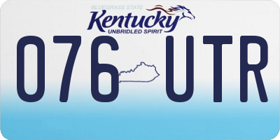 KY license plate 076UTR