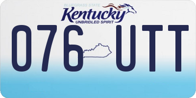 KY license plate 076UTT