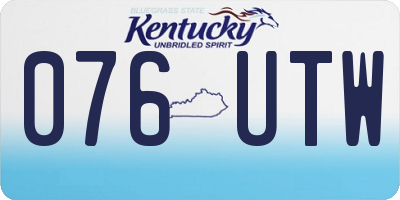 KY license plate 076UTW