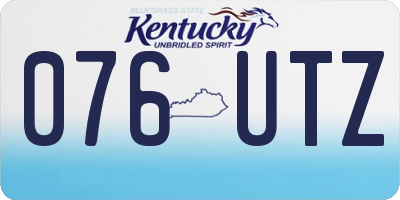 KY license plate 076UTZ