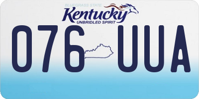 KY license plate 076UUA