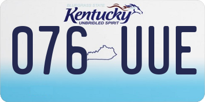 KY license plate 076UUE
