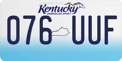 KY license plate 076UUF