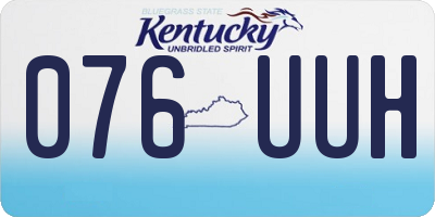 KY license plate 076UUH