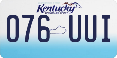 KY license plate 076UUI