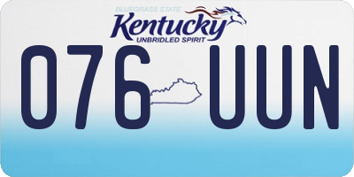 KY license plate 076UUN