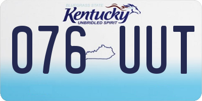 KY license plate 076UUT