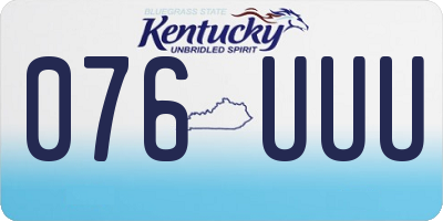 KY license plate 076UUU