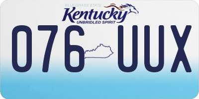 KY license plate 076UUX