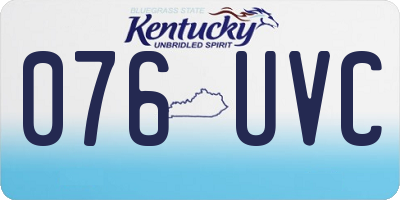 KY license plate 076UVC