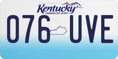 KY license plate 076UVE