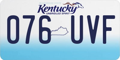 KY license plate 076UVF