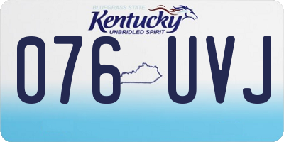KY license plate 076UVJ
