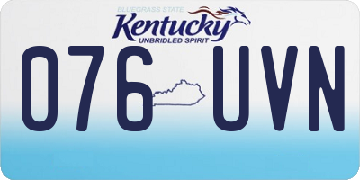 KY license plate 076UVN