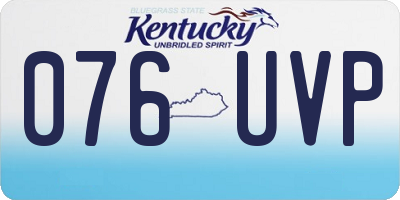 KY license plate 076UVP