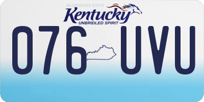 KY license plate 076UVU