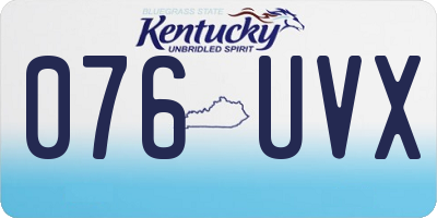 KY license plate 076UVX
