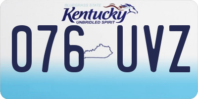 KY license plate 076UVZ