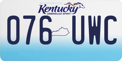KY license plate 076UWC