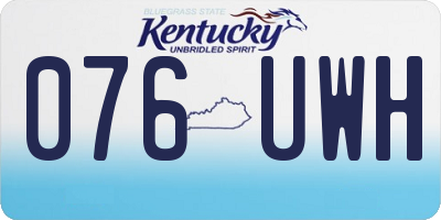 KY license plate 076UWH