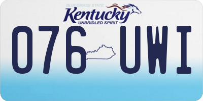 KY license plate 076UWI