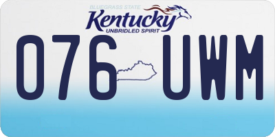 KY license plate 076UWM