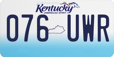 KY license plate 076UWR
