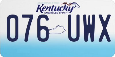 KY license plate 076UWX