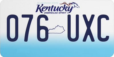 KY license plate 076UXC