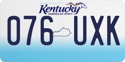 KY license plate 076UXK