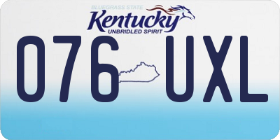 KY license plate 076UXL