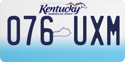 KY license plate 076UXM