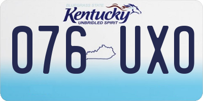 KY license plate 076UXO