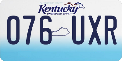 KY license plate 076UXR