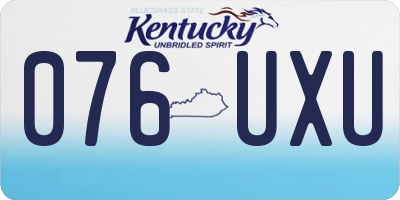 KY license plate 076UXU