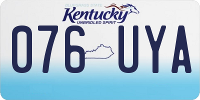 KY license plate 076UYA