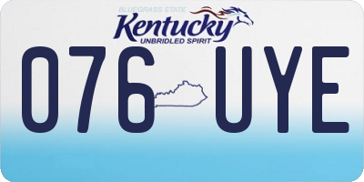 KY license plate 076UYE