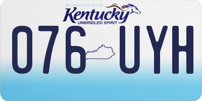 KY license plate 076UYH