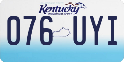 KY license plate 076UYI