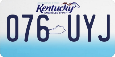 KY license plate 076UYJ