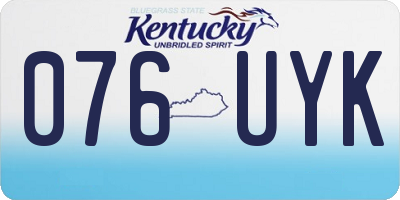 KY license plate 076UYK