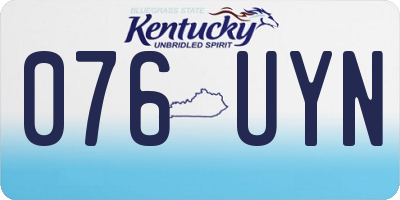KY license plate 076UYN