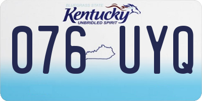 KY license plate 076UYQ