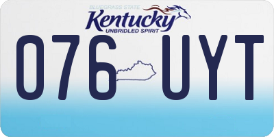 KY license plate 076UYT