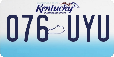 KY license plate 076UYU