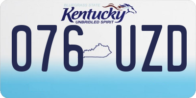 KY license plate 076UZD