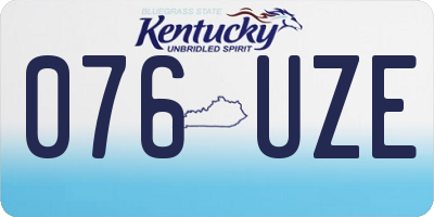 KY license plate 076UZE