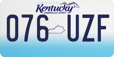 KY license plate 076UZF