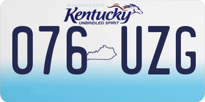 KY license plate 076UZG